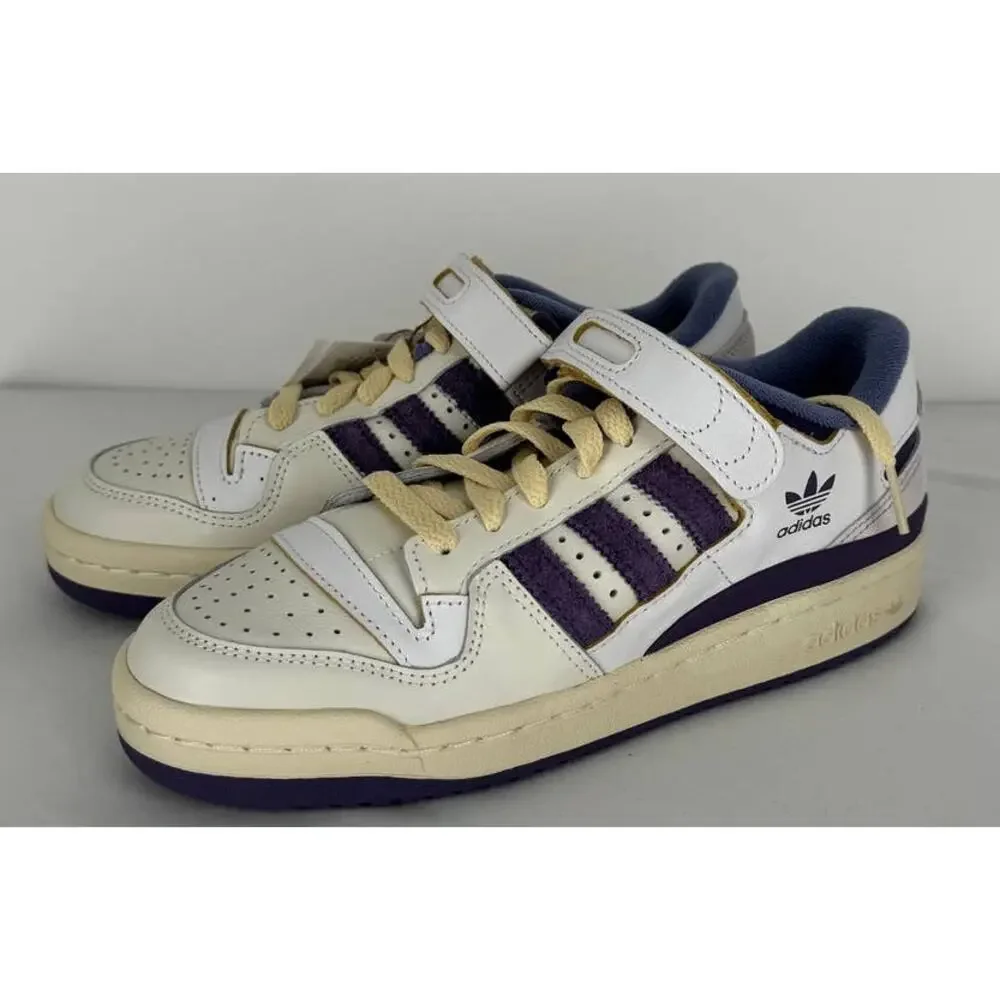 Adidas Womens Forum 84 Low Sneakers Shoes Size 5 New White Tech Purple Cream